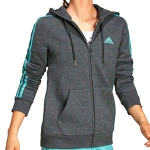 adidas Gray Hoodie with Blue Accents